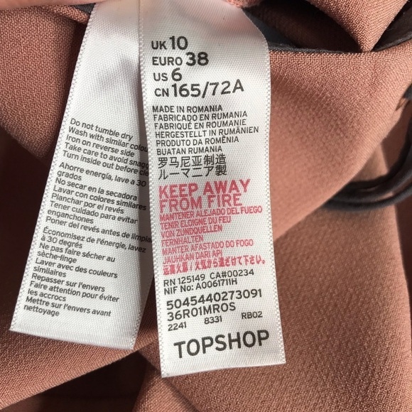 TOPSHOP Dusty Pink Lace-Up Waist Wide Leg Trousers Gauchos Culottes Size 6 - Picture 11 of 14